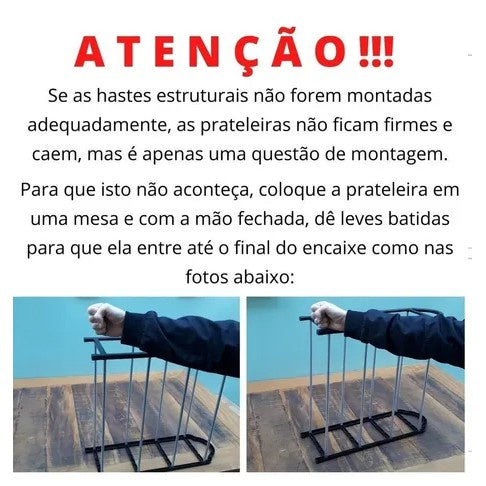 Sapateira 4 andares Organizador de Sapatos Tenis 8 Pares Desmontavel Movel Preto Pronta Entrega