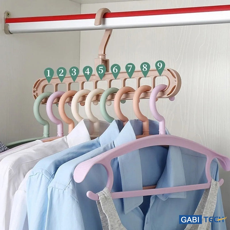 KIT 5 UNIDADES Cabide Mágico Organizador 9 Furos MultiDobrável Promocao