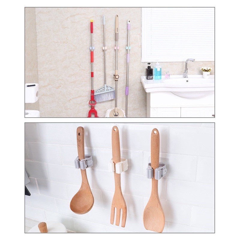 KIT 6und Suportes de parede para Vassouras e Rodo de Cozinha Banheiro - Cor Aleatória