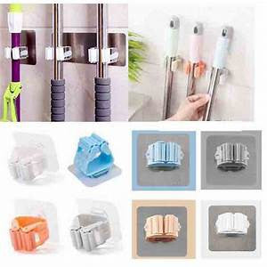 KIT 6und Suportes de parede para Vassouras e Rodo de Cozinha Banheiro - Cor Aleatória