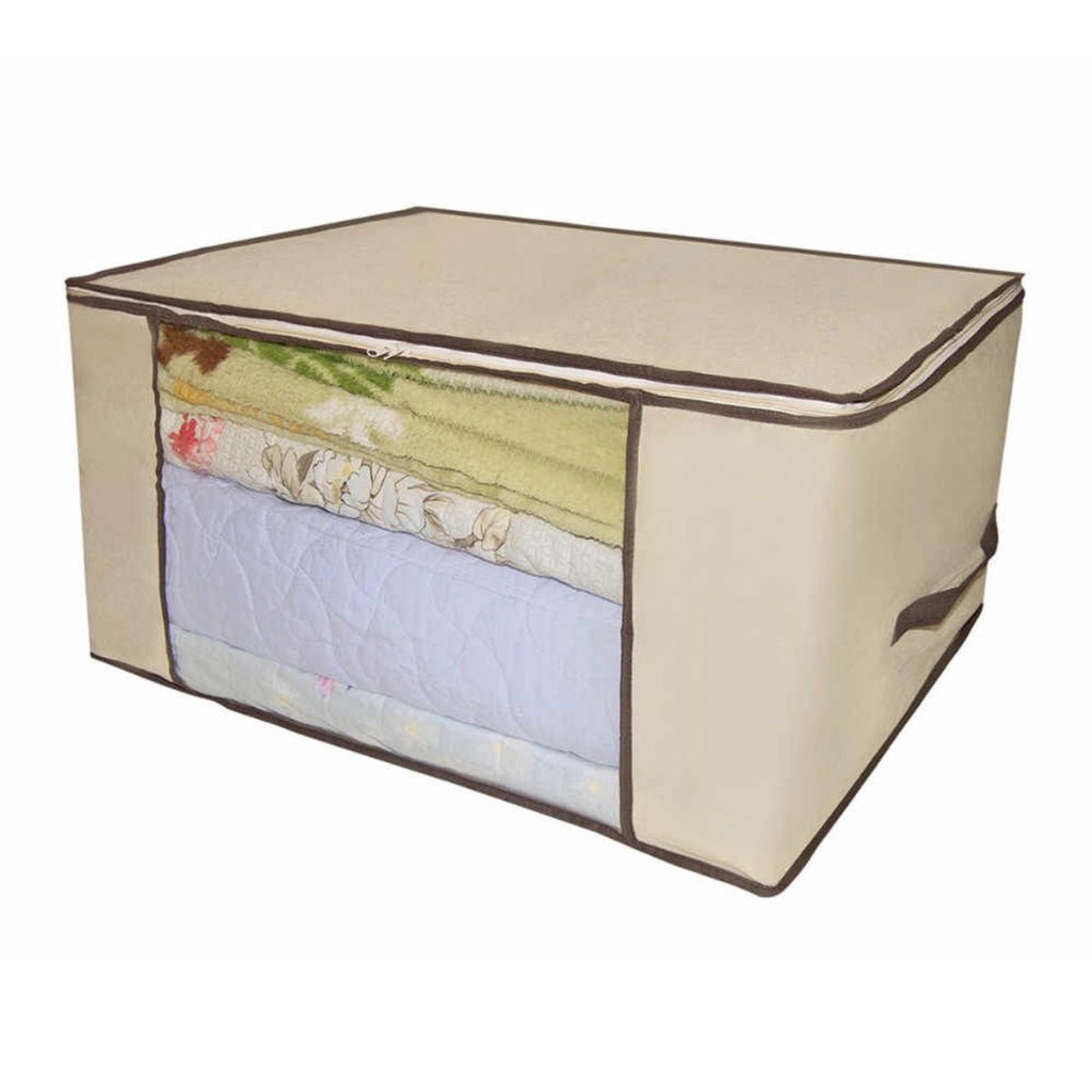 Organizador Multiuso Caixa Organizadora De Guarda Roupa Flexivel Com Ziper 60x45x30cm Grande