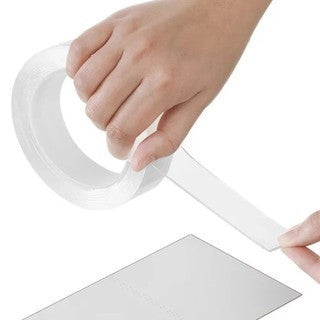 Fita Dupla Face de Silicone NanoGel - 3x200cm Adesivo Transparente Super Resistente para Parede e Móveis