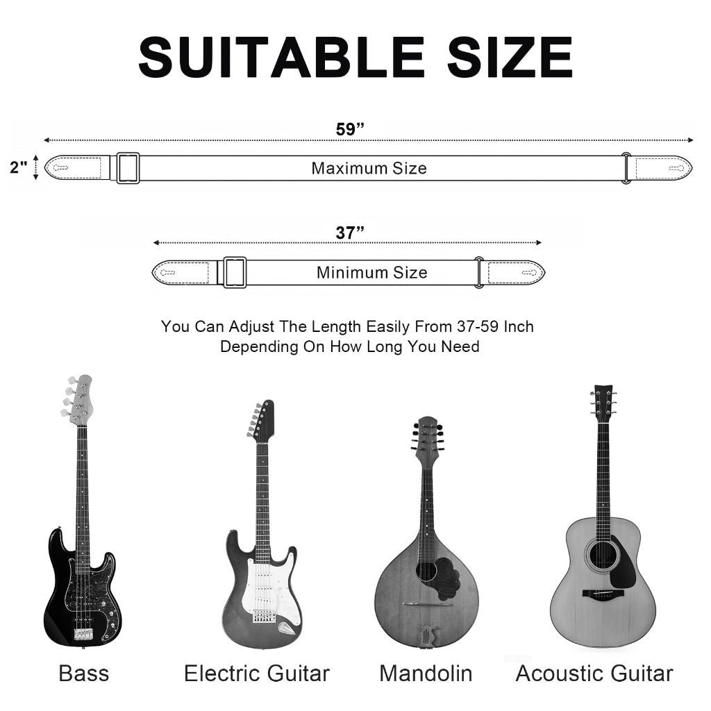 Correia para Violão e Guitarra com Porta Palhetas  – Conforto e Praticidade no Palco