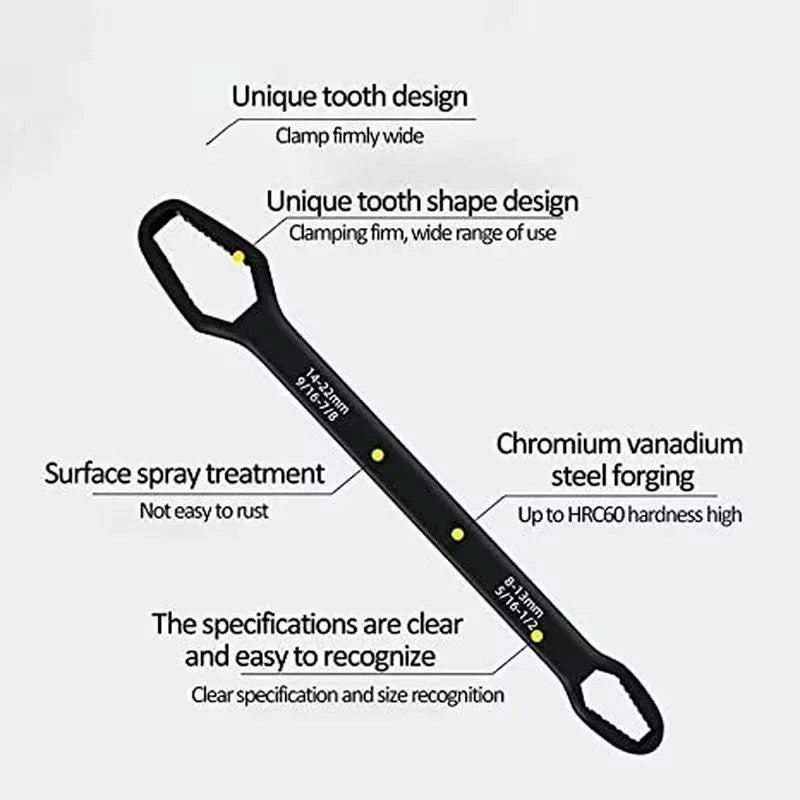 Chave De Boca Universal De 8mm A 24 mm Cabeça Dupla Chave de Ponta Dupla para Mangueira de Água