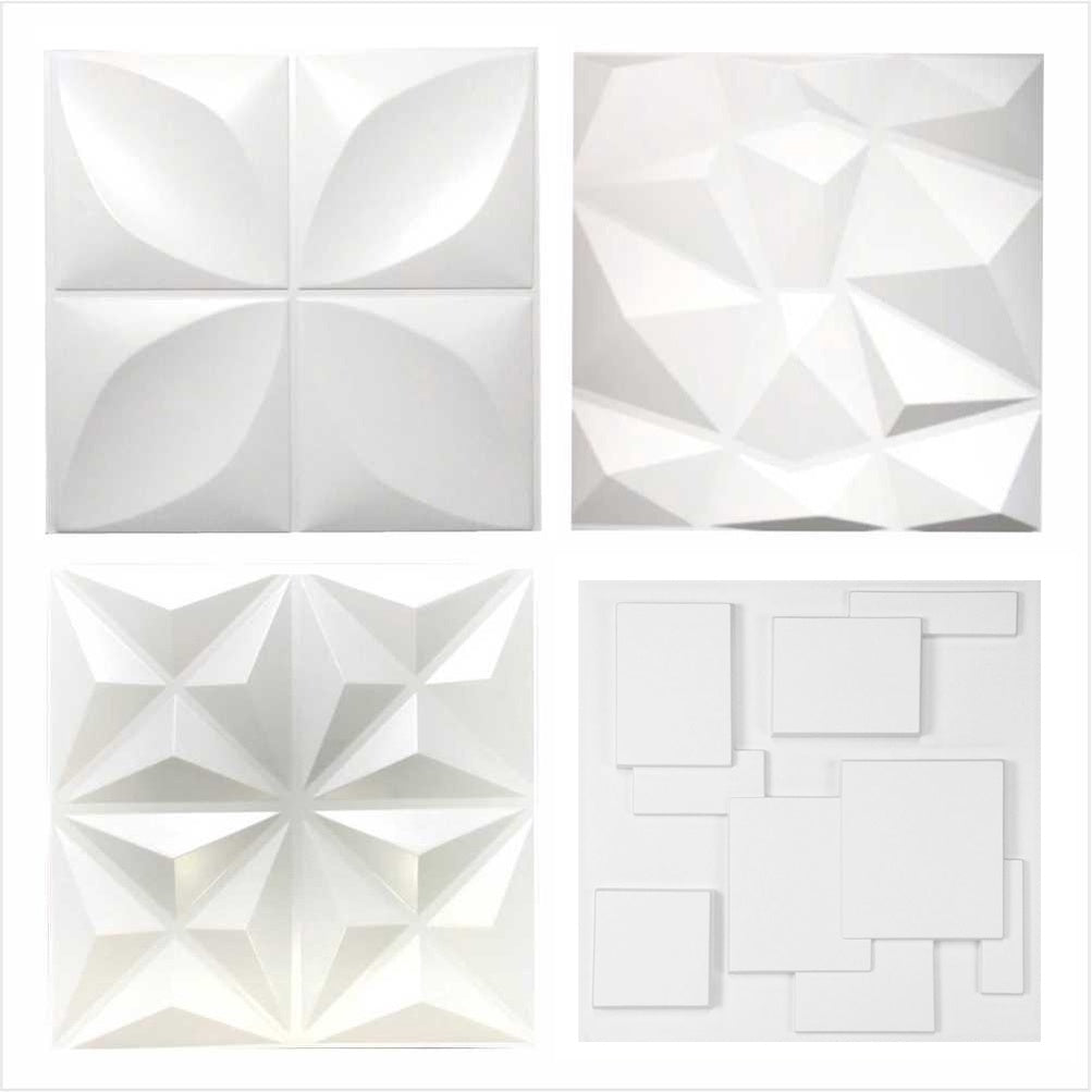 KIT 12 PLACAS PAREDE 3D 50x50 cm PVC 1mm de espessura