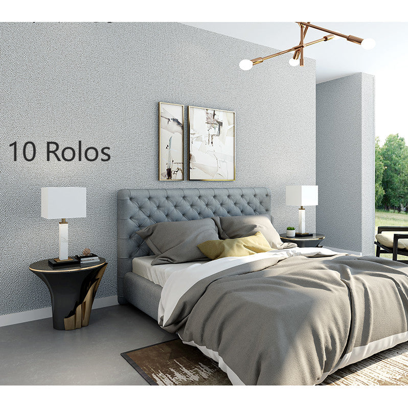 10 Rolos Papel de Parede Adesivo Textura Suave Linho 3M - 60cmx3m