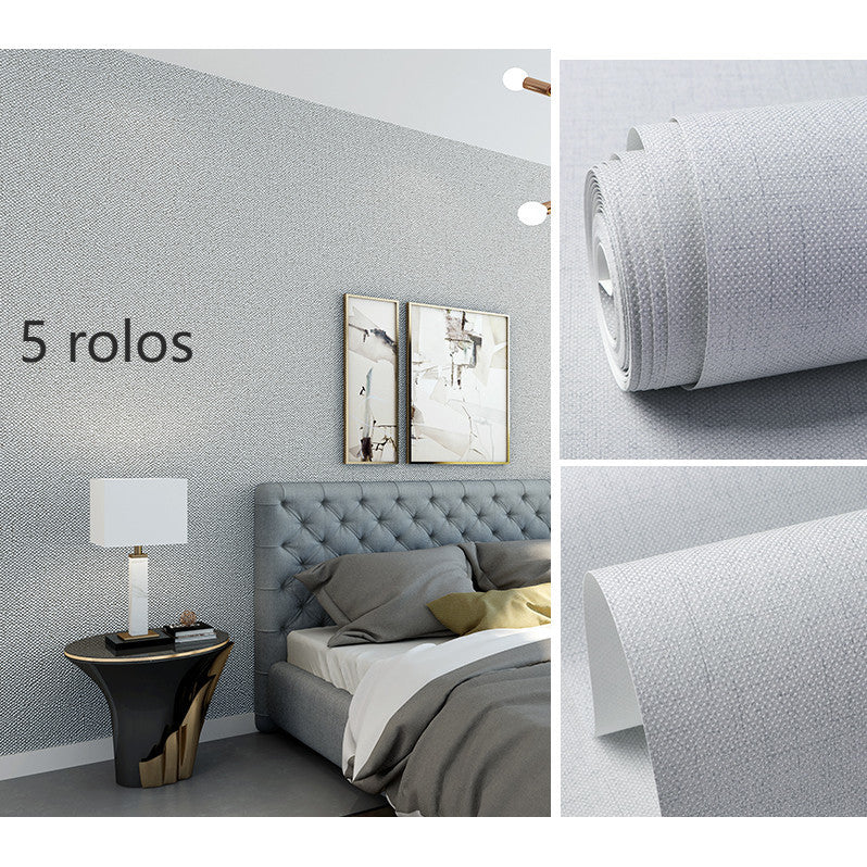 5 Rolos Papel de Parede Adesivo Textura Suave Linho 3M - 60cmx3m
