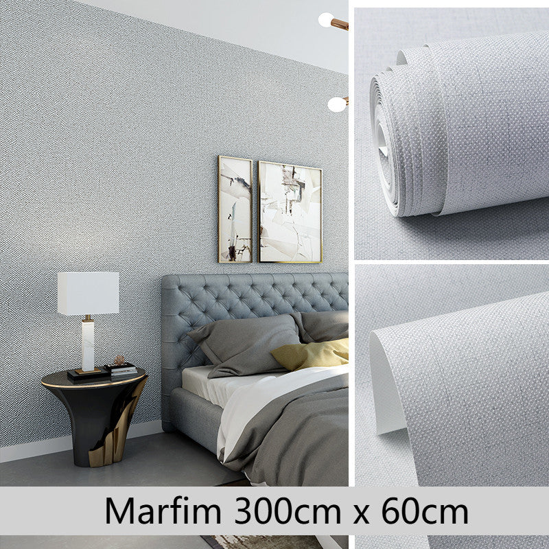 10 Rolos Papel de Parede Adesivo Textura Suave Linho 3M - 60cmx3m
