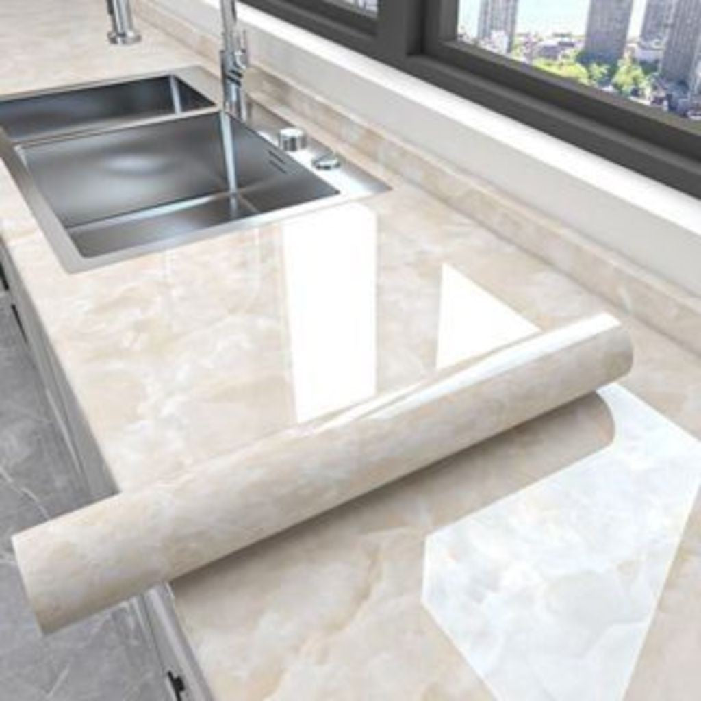Papel Adesivos para cozinha Brilhante Lavável Resistente a Agua/Óleo material lavável 3M*60CM