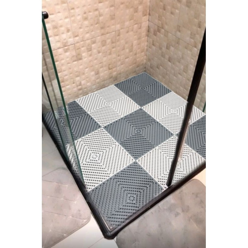 kit 12 tapete modular 30x30 superfície antiderrapante para Box banheiro chuveiro vestiário