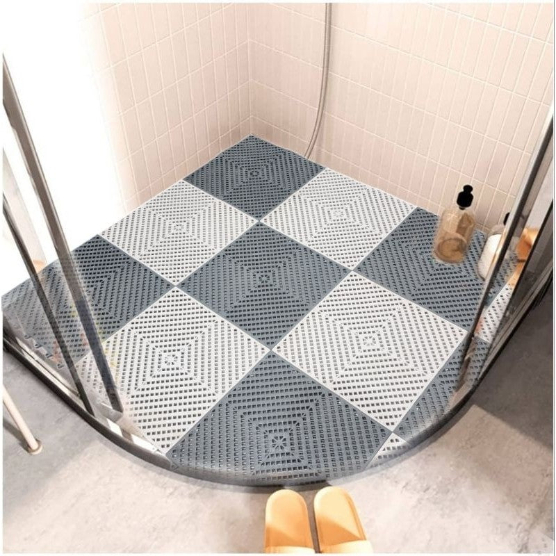 kit 12 tapete modular 30x30 superfície antiderrapante para Box banheiro chuveiro vestiário